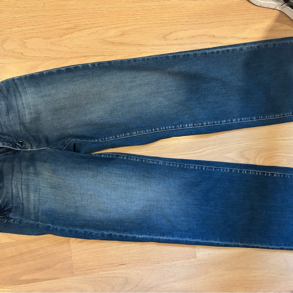 L'AGENCE Men's Deep Blue Straight Jeans